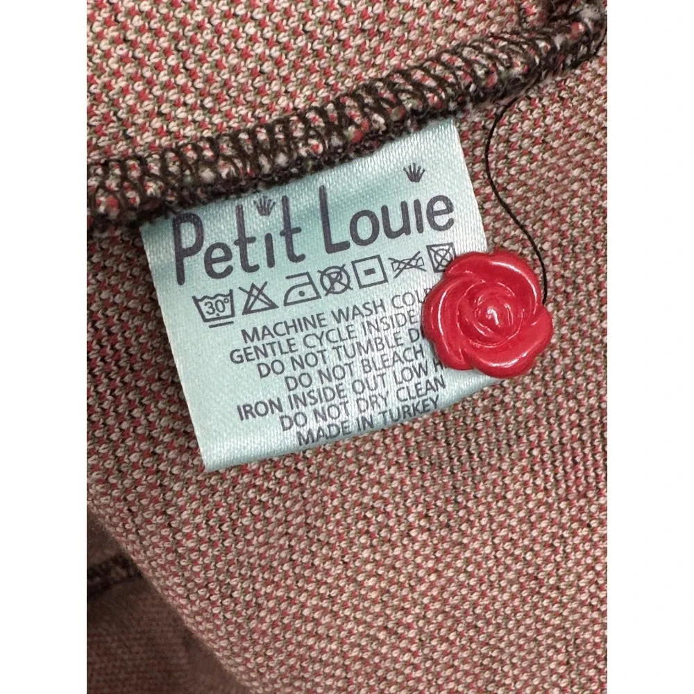 Vintage Girls Petit Louie Floral Pinafore Dress 2-4 Black Red Jumper